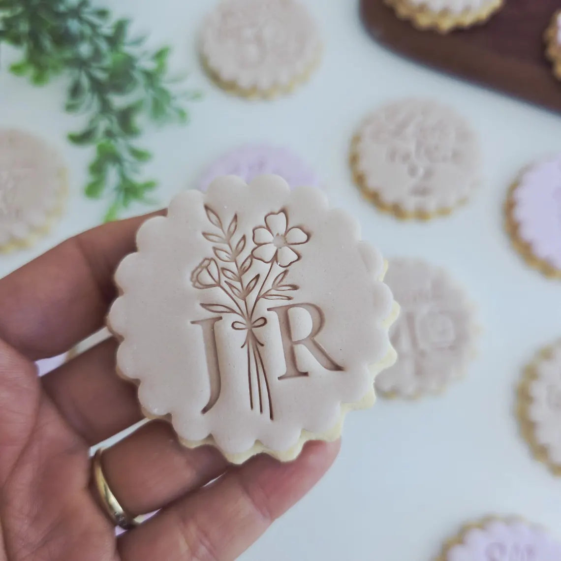Personalized Wedding Cookie Stamp | Custom Biscuit & Cupcake