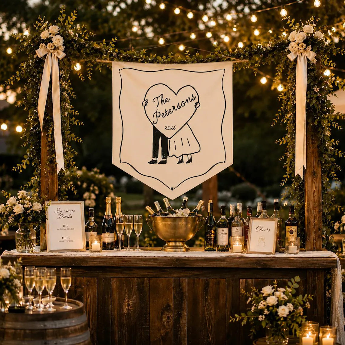 Personalized Last Name Wedding Banner | Custom Wedding Sign