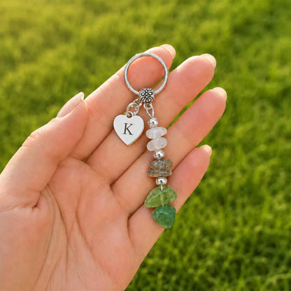 Personalized Initial Crystal Keyring for New Beginnings
