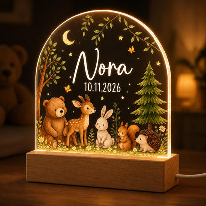Personalized Animal Night Light with Name & Birth Date