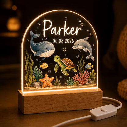 Personalized Animal Night Light with Name & Birth Date