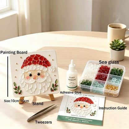 DIY Christmas Sea Glass Mosaic Art Kit | Beginner Craft Set
