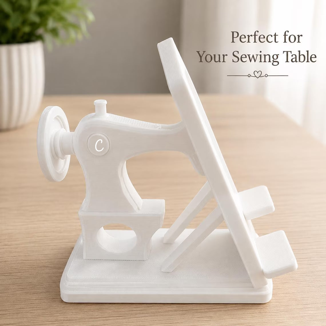 Personalized Sewing Machine Phone Stand | Custom Letter