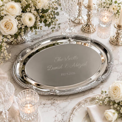Personalized Wedding Tray | Custom Engraved Bride & Groom Gift