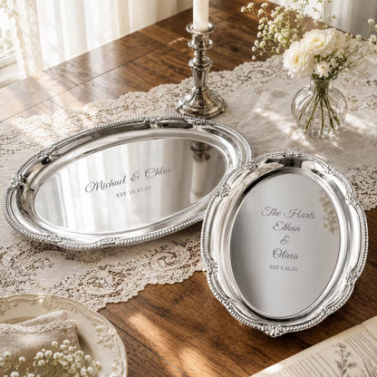 Personalized Wedding Tray | Custom Engraved Bride & Groom Gift