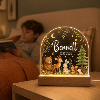 Personalized Animal Night Light with Name & Birth Date