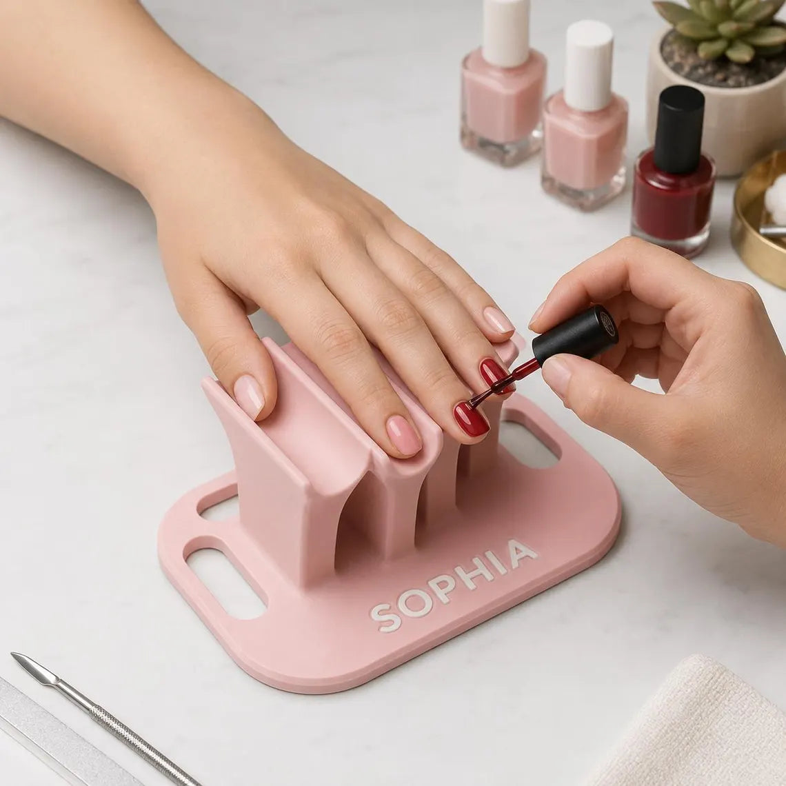 Personalized Nail Art Station – Custom Name Finger Support Stand