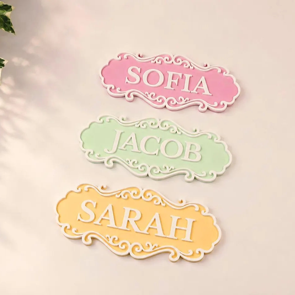 Personalized Kids Room Name Sign | Custom Door Plaque