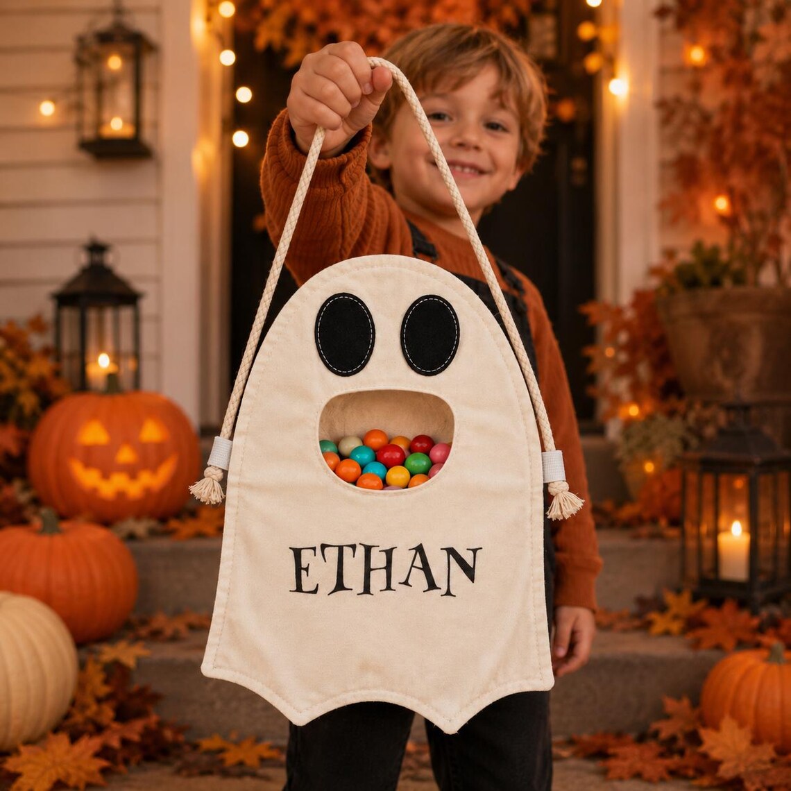 Halloween-Geistertasche für Kinder | Süßes oder Saures-Umhängetasche