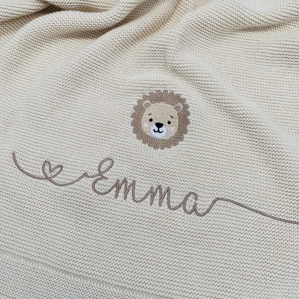Personalized Rainbow Baby Knit Blanket | Embroidered Name