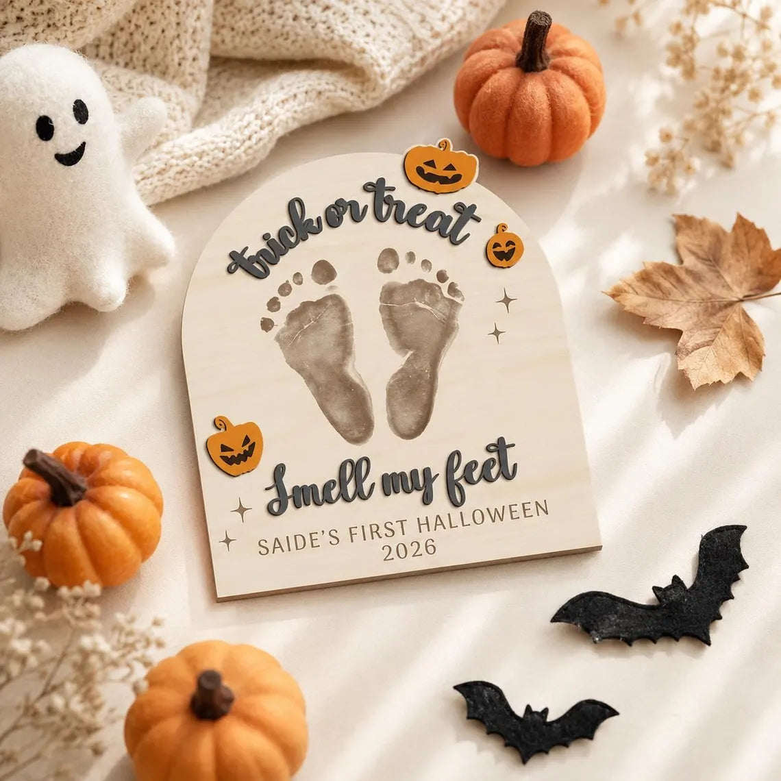 Baby's First Halloween Footprint Sign | Personalized Keepsake
