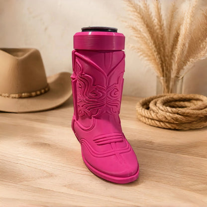 Personalized Cowboy Boot Can Holder – Custom Name Cowgirl Gift