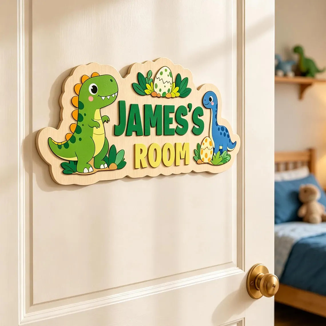 Personalized Wooden Kids Name Door Sign – Custom Name Room Decor