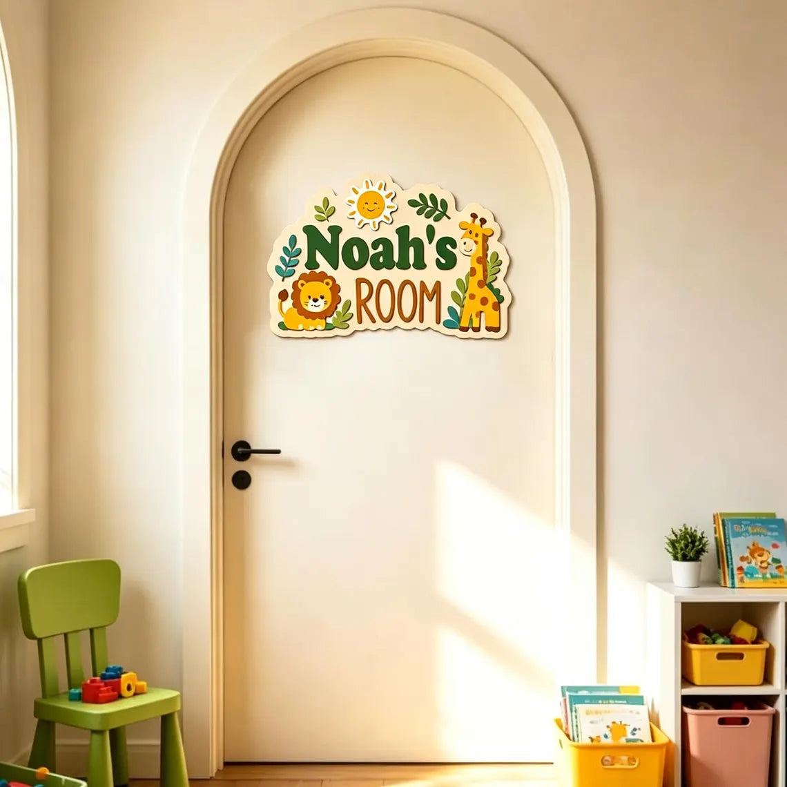 Personalized Wooden Kids Name Door Sign – Custom Name Room Decor
