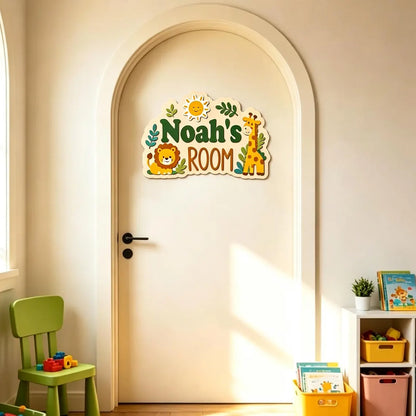 Personalized Wooden Kids Name Door Sign – Custom Name Room Decor
