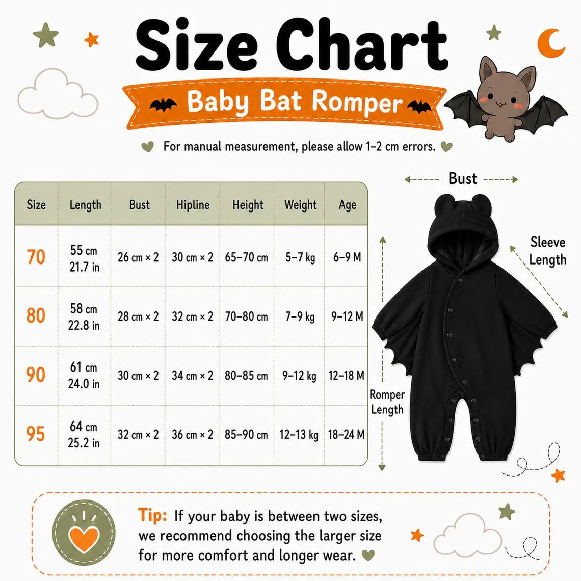 Personalized Baby Bat Costume | Custom Embroidered Name Halloween Romper