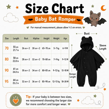 Personalized Baby Bat Costume | Custom Embroidered Name Halloween Romper