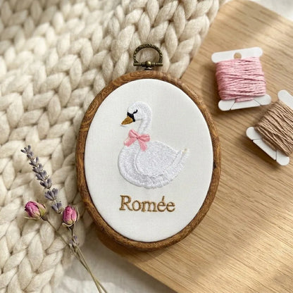 Personalized Farm Animal Baby Name Hoop, Embroidered Nursery Decor