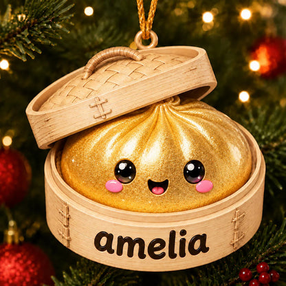 Personalized Dumpling Christmas Ornament | Custom Name