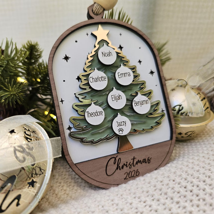 Personalized Family Christmas Tree Ornament with Names