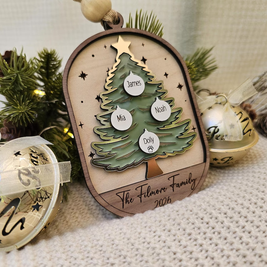 Personalized Family Christmas Tree Ornament with Names