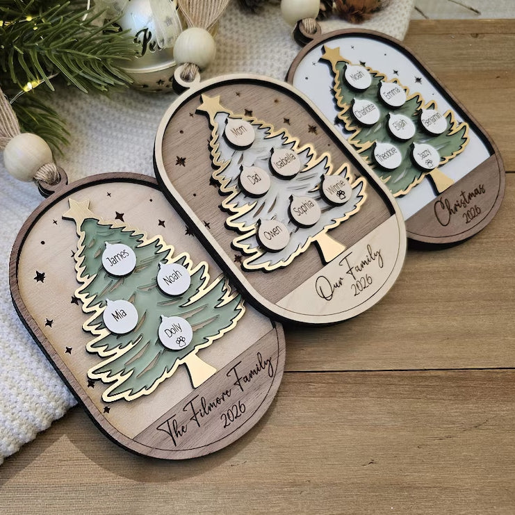 Personalized Family Christmas Tree Ornament with Names