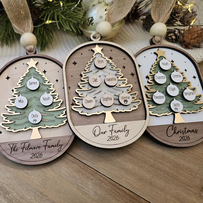 Personalized Family Christmas Tree Ornament with Names