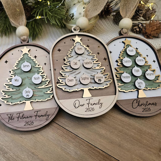 Personalized Family Christmas Tree Ornament with Names