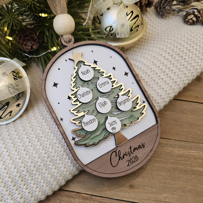 Personalized Family Christmas Tree Ornament with Names