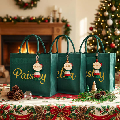 Personalized Christmas Gift Bag with Name | Custom Red Holiday Gift Sack