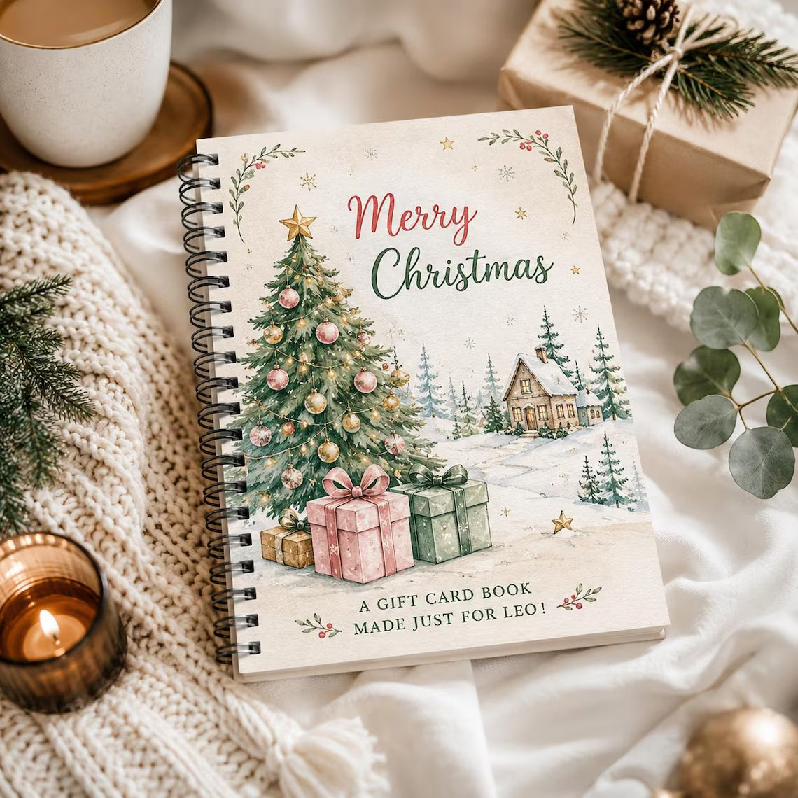 Personalized Christmas Gift Card Book | Custom Cover