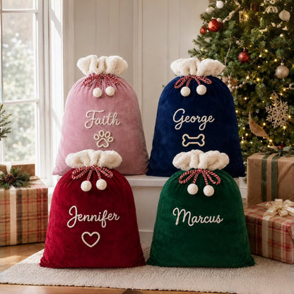 Personalized Christmas Sack with Yarm Name | Santa Gift Bag