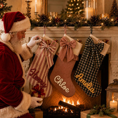 Personalized Christmas Stocking with Yarn Name | Custom Stocking