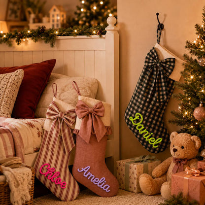 Personalized Christmas Stocking with Yarn Name | Custom Stocking