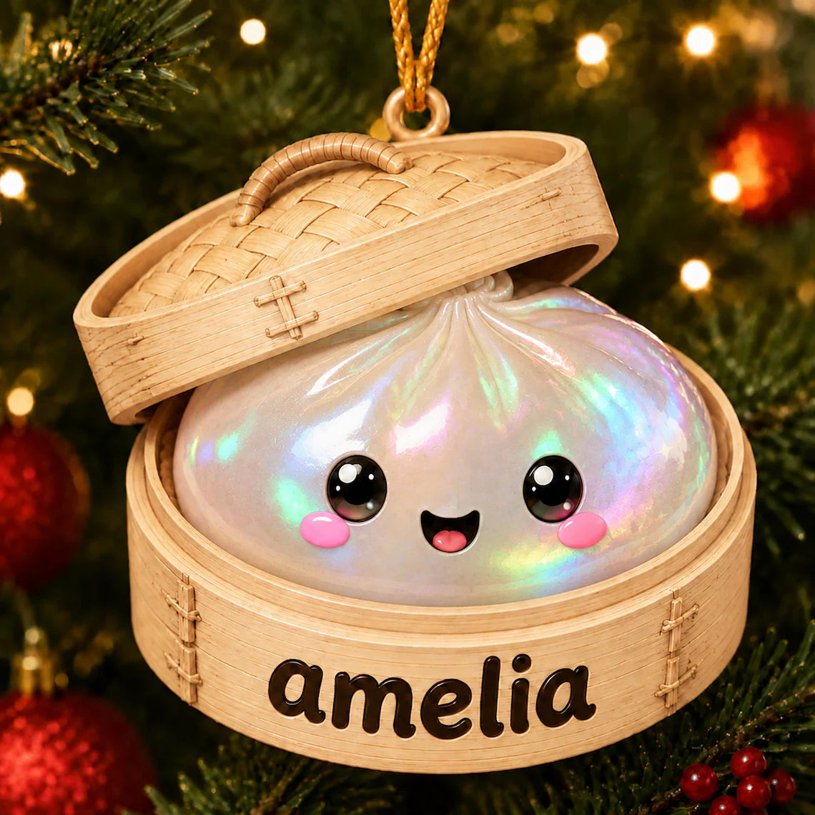 Personalized Dumpling Christmas Ornament | Custom Name