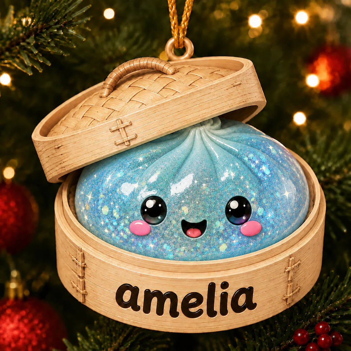 Personalized Dumpling Christmas Ornament | Custom Name