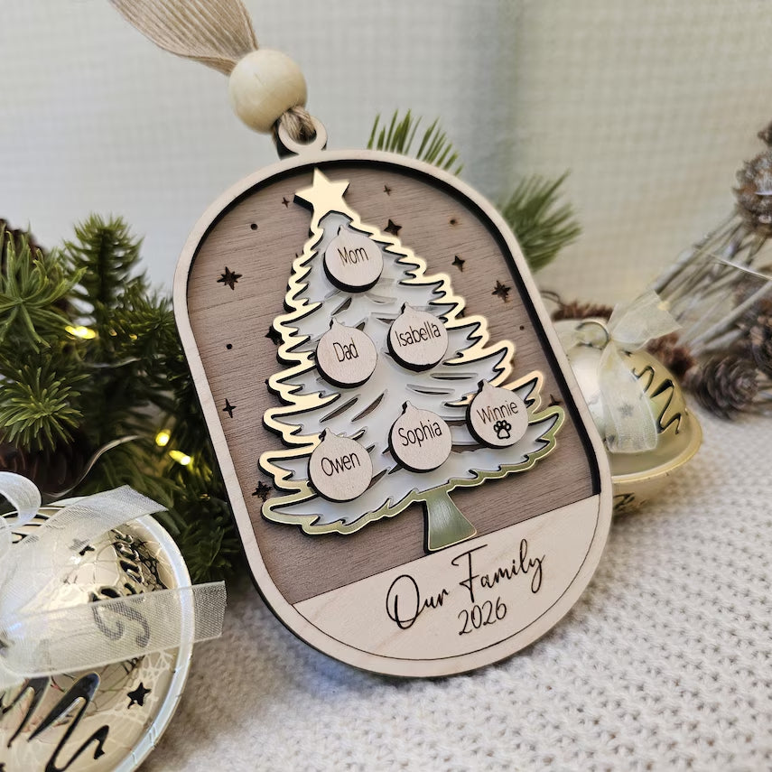 Personalized Family Christmas Tree Ornament with Names