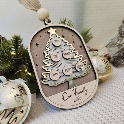 Personalized Family Christmas Tree Ornament with Names