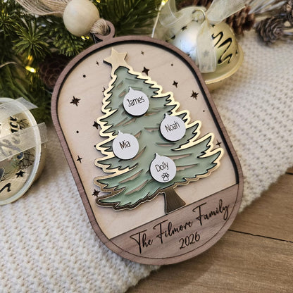 Personalized Family Christmas Tree Ornament with Names