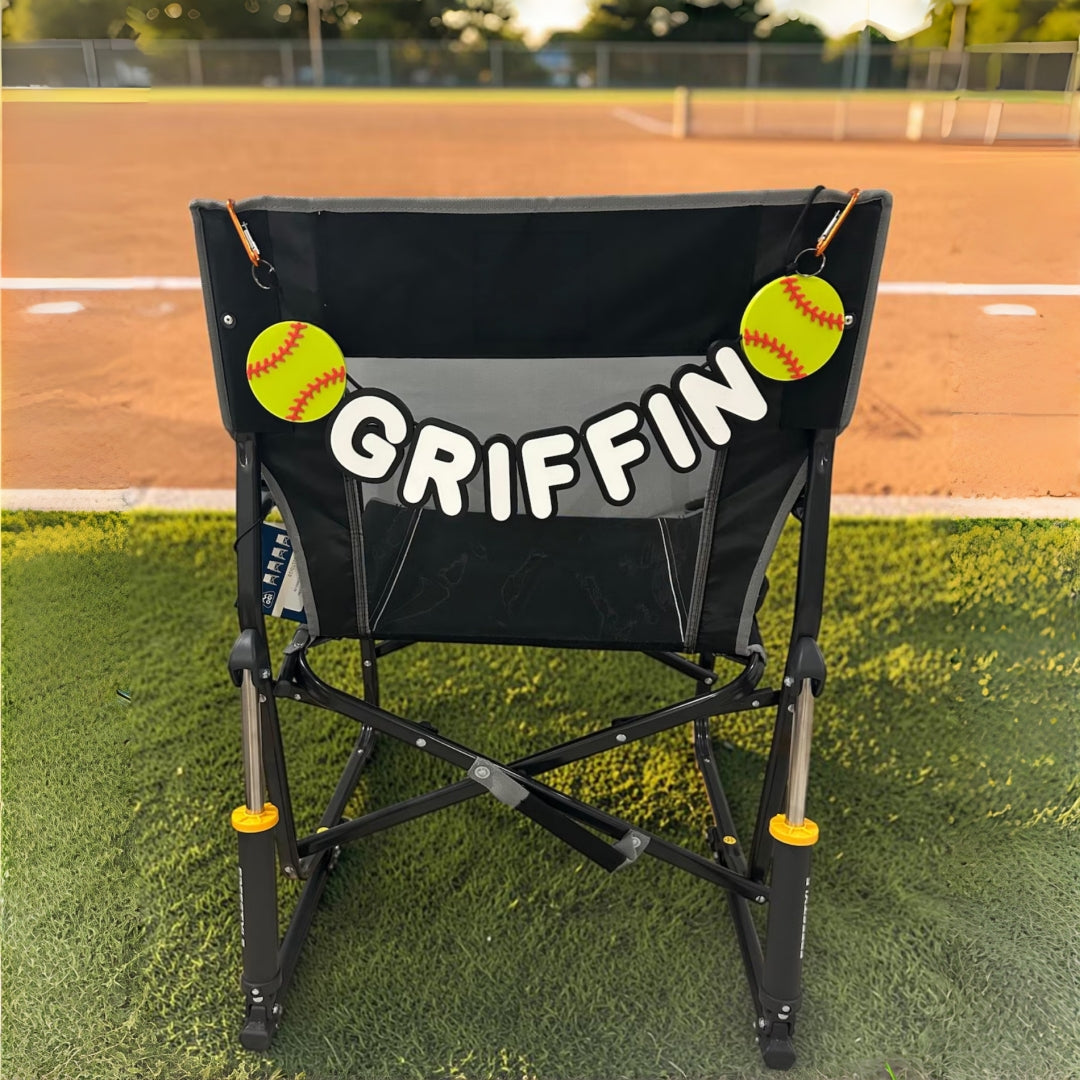 Personalized Sports Chair Name Banner | Custom Game Day Sign