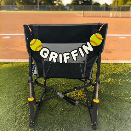 Personalized Sports Chair Name Banner | Custom Game Day Sign
