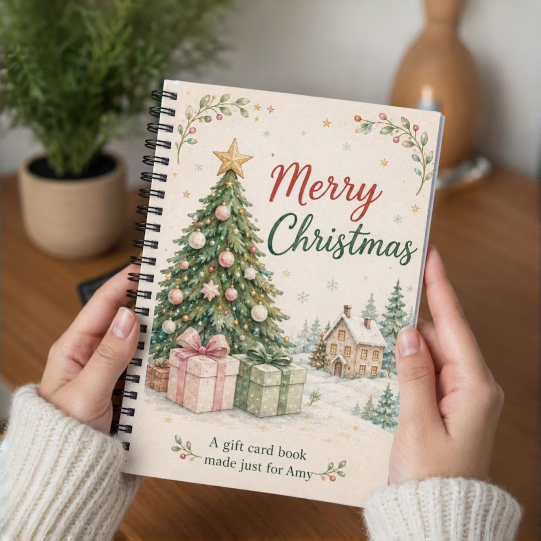 Personalized Christmas Gift Card Book | Custom Cover