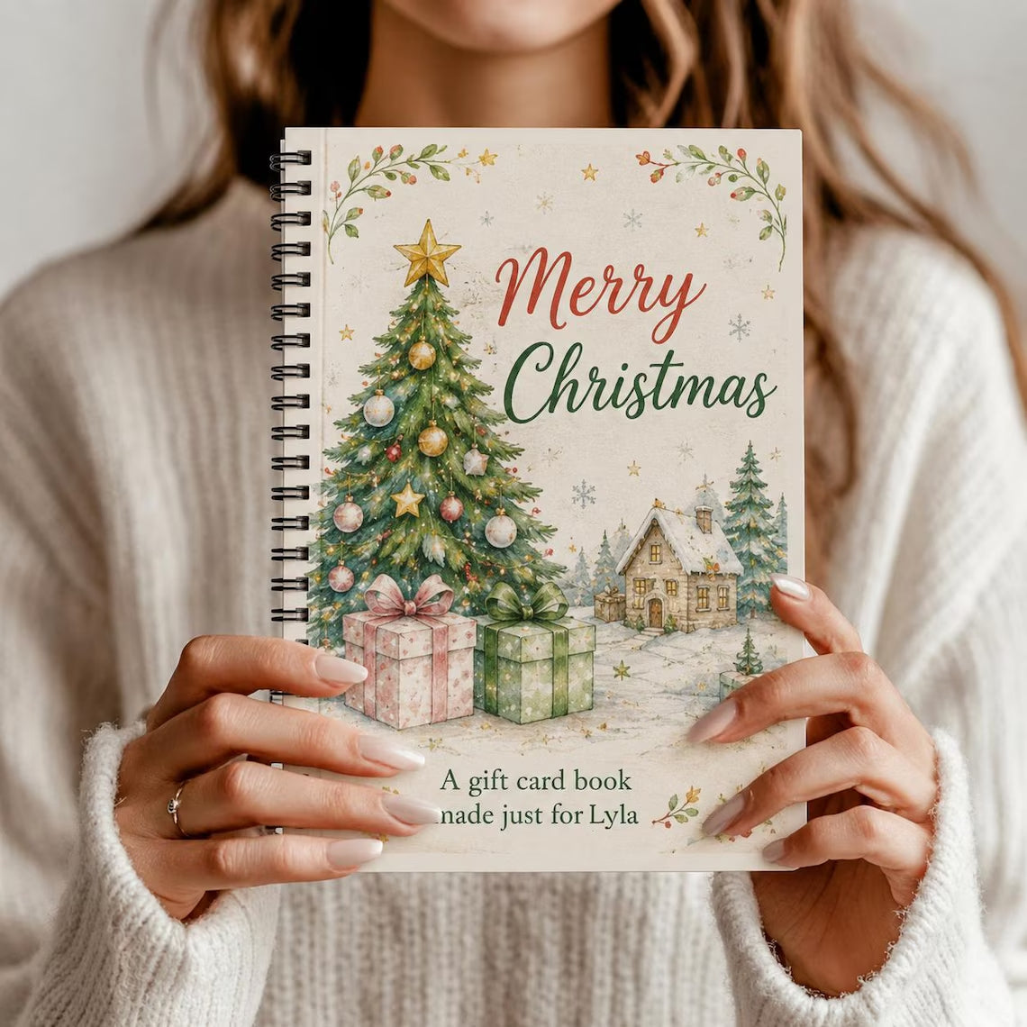 Personalized Christmas Gift Card Book | Custom Cover
