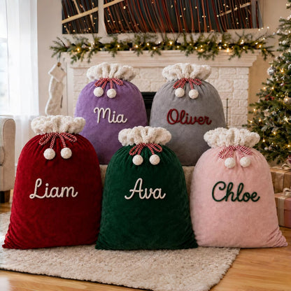 Personalized Christmas Sack with Yarm Name | Santa Gift Bag