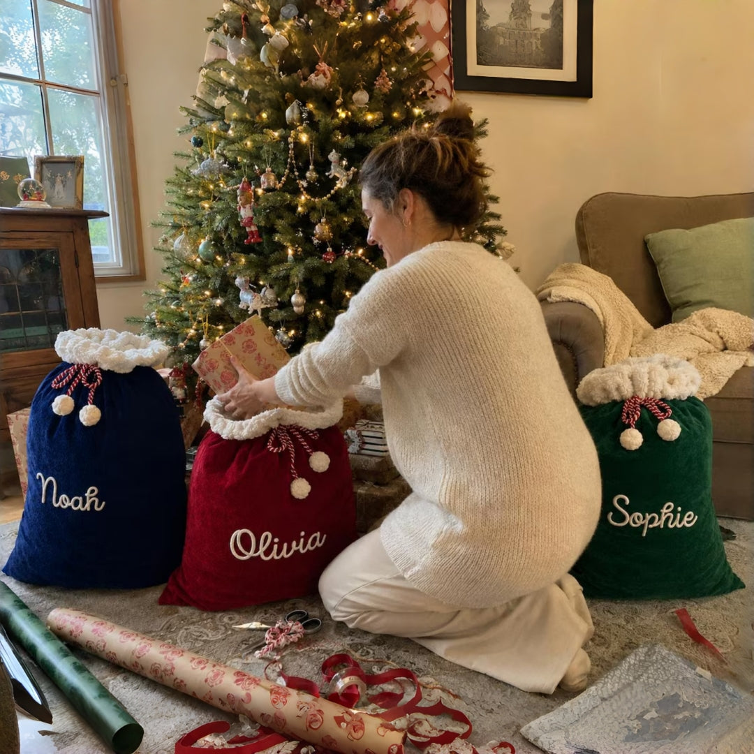 Personalized Christmas Sack with Yarm Name | Santa Gift Bag
