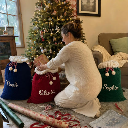 Personalized Christmas Sack with Yarm Name | Santa Gift Bag