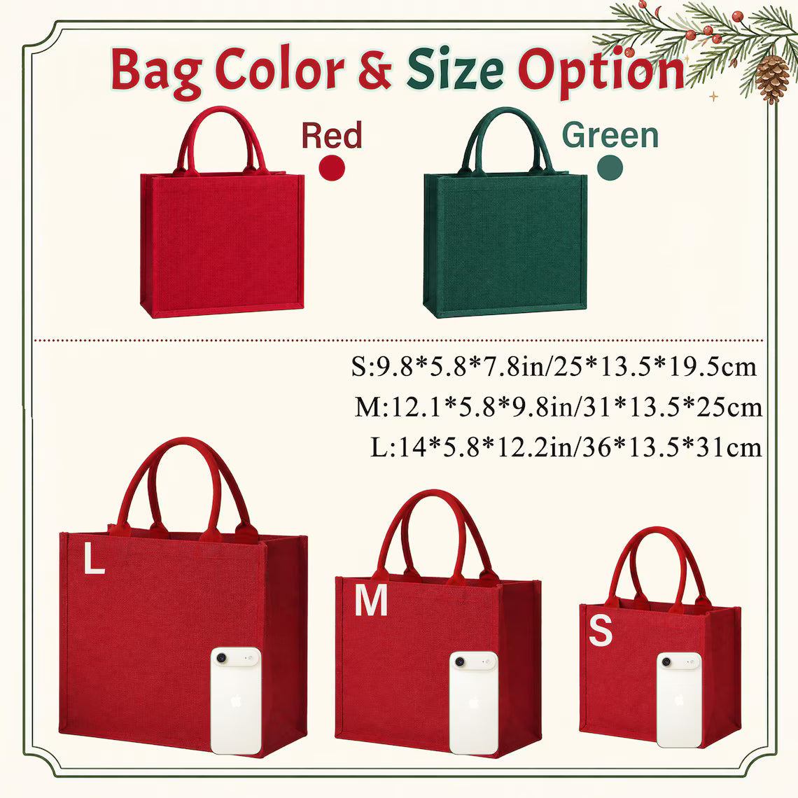 Personalized Christmas Gift Bag with Name | Custom Red Holiday Gift Sack