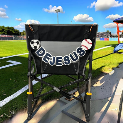 Personalized Sports Chair Name Banner | Custom Game Day Sign