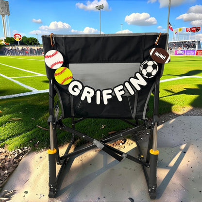 Personalized Sports Chair Name Banner | Custom Game Day Sign