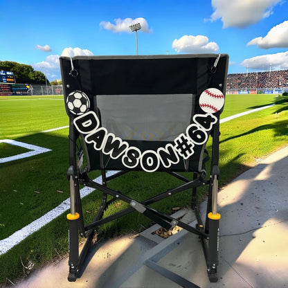 Personalized Sports Chair Name Banner | Custom Game Day Sign
